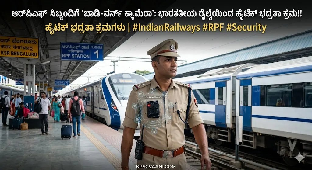 ಆರ್‌ಪಿಎಫ್ ಸಿಬ್ಬಂದಿಗೆ 'ಬಾಡಿ-ವರ್ನ್ ಕ್ಯಾಮೆರಾ': ಭಾರತೀಯ ರೈಲ್ವೆಯಿಂದ ಹೈಟೆಕ್ ಭದ್ರತಾ ಕ್ರಮ!