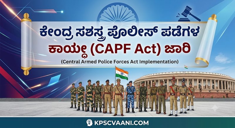 ಕೇಂದ್ರ ಸಶಸ್ತ್ರ ಪೊಲೀಸ್ ಪಡೆಗಳ ಕಾಯ್ದೆ (CAPF Act) ಜಾರಿ