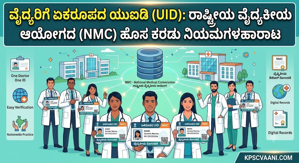 ವೈದ್ಯರಿಗೆ ಏಕರೂಪದ ಯುಐಡಿ (UID): ರಾಷ್ಟ್ರೀಯ ವೈದ್ಯಕೀಯ ಆಯೋಗದ (NMC) ಹೊಸ ಕರಡು ನಿಯಮಗಳು