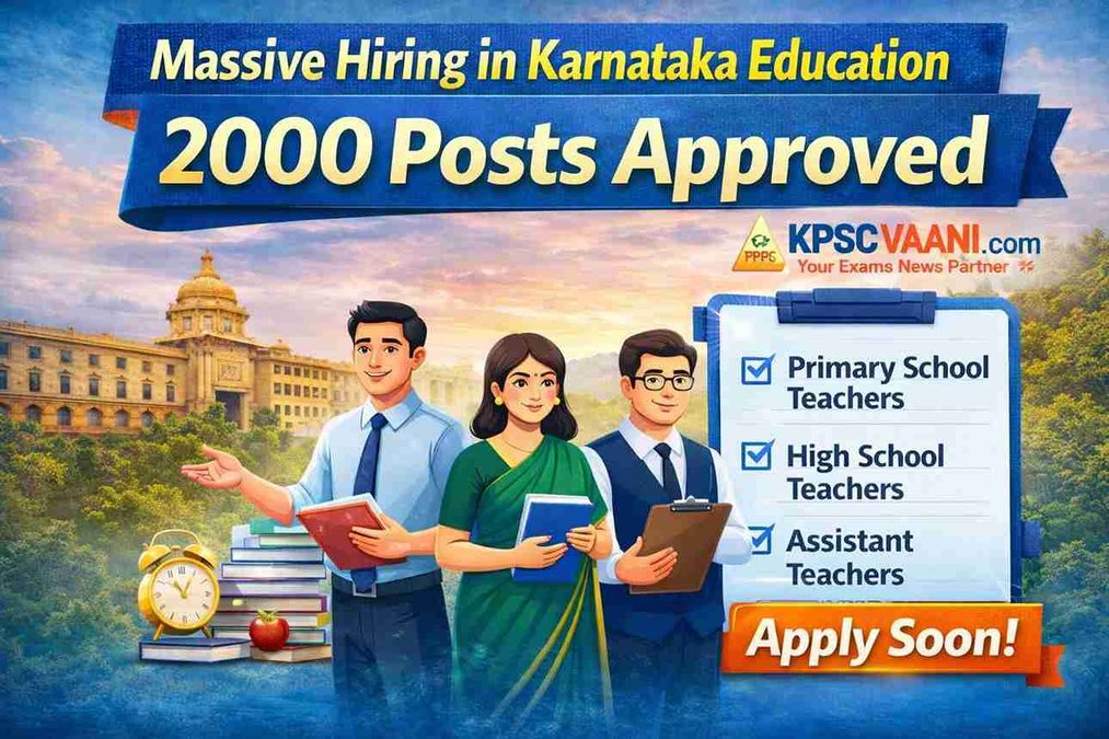 ಕರ್ನಾಟಕ ಶಿಕ್ಷಣ ಇಲಾಖೆಯಲ್ಲಿ 2000 ಬೋಧಕ ಹುದ್ದೆಗಳ ಭರ್ತಿಗೆ ಕ್ಷಣಗಣನೆ – ಶೀಘ್ರ ಅಧಿಕೃತ ಅಧಿಸೂಚನೆ
