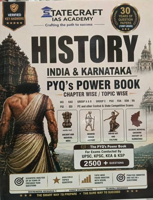 History India & Karnataka PYQ’s Power Book l Statecraft IAS Academy