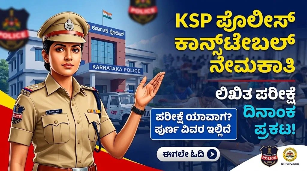 ಪೋಲಿಸ್ ಕಾನ್ಸ್‌ಟೇಬಲ್ ಅಭ್ಯರ್ಥಿಗಳಿಗೆ ಬಿಗ್ ನ್ಯೂಸ್: ಸಿವಿಲ್, ಸಶಸ್ತ್ರ & KSRP ಲಿಖಿತ ಪರೀಕ್ಷಾ ದಿನಾಂಕ ಪ್ರಕಟ!