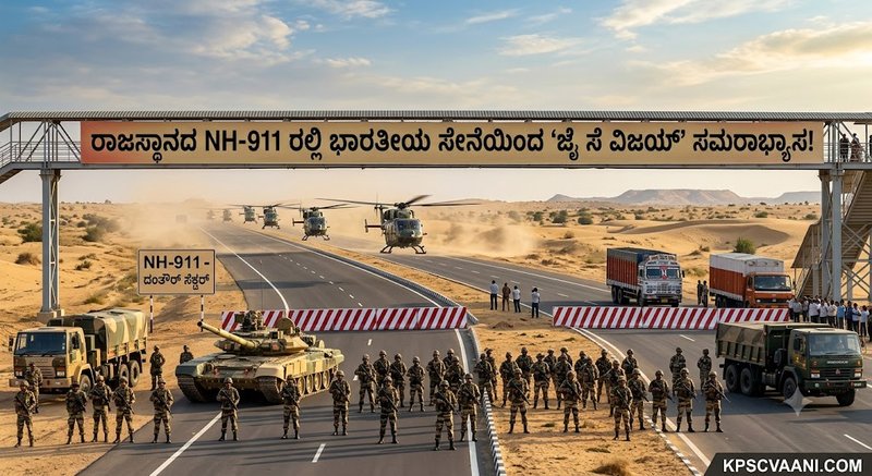 ರಾಜಸ್ಥಾನದ NH-911 ರಲ್ಲಿ ಭಾರತೀಯ ಸೇನೆಯಿಂದ 'ಜೈ ಸೆ ವಿಜಯ್' ಸಮರಾಭ್ಯಾಸ!