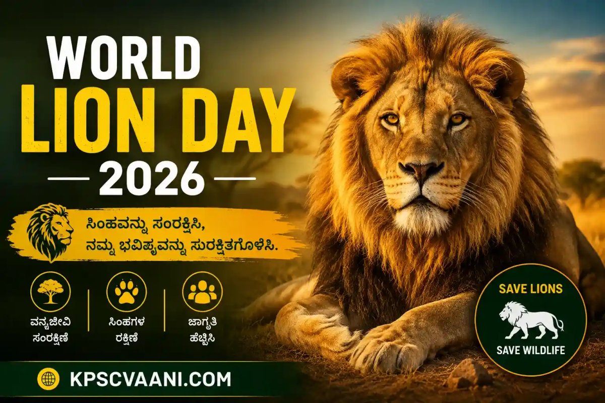 ಆಗಸ್ಟ್-10: ವಿಶ್ವ ಸಿಂಹ ದಿನಾಚರಣೆ 2026