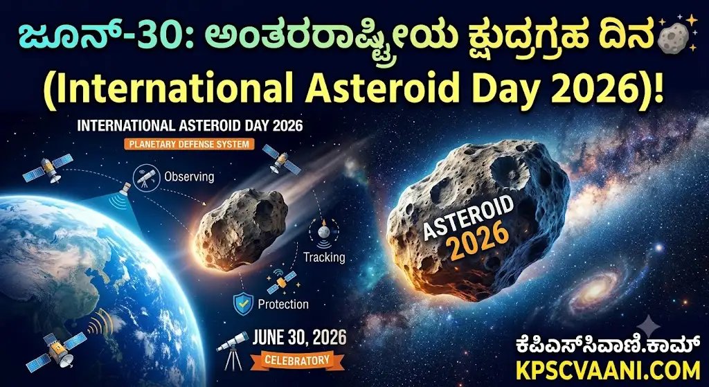 ಜೂನ್-30:  ಅಂತರರಾಷ್ಟ್ರೀಯ ಕ್ಷುದ್ರಗ್ರಹ ದಿನ