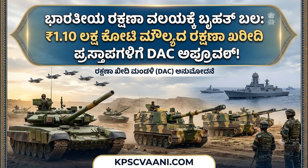 ಭಾರತೀಯ ರಕ್ಷಣಾ ವಲಯಕ್ಕೆ ಬೃಹತ್ ಬಲ: ₹1.10 ಲಕ್ಷ ಕೋಟಿ ಮೌಲ್ಯದ ರಕ್ಷಣಾ ಖರೀದಿ ಪ್ರಸ್ತಾಪಗಳಿಗೆ DAC ಅಪ್ರೂವಲ್!