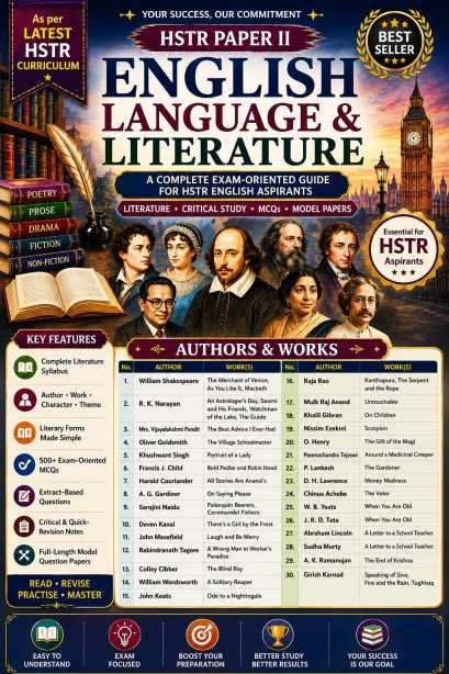 HSTR English Literature Complete Guide to Authors & Poets (Latest Curriculum) – Sunitha HR Publications