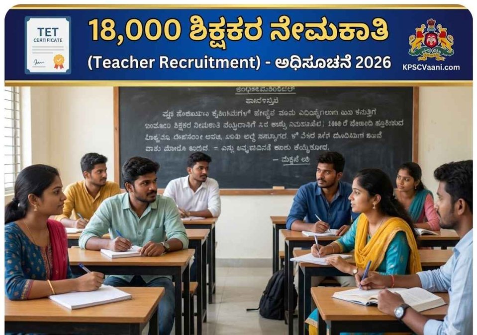 18,000 ಶಿಕ್ಷಕರ ನೇಮಕಾತಿ: ಜನವರಿಯಲ್ಲೇ ಅಧಿಸೂಚನೆ ಸಾಧ್ಯತೆ! ಈ ಕುರಿತ ಬಿಗ್ ಅಪ್ಡೇಟ್ - ಇಲ್ಲಿದೆ ಸಂಪೂರ್ಣ ಮಾಹಿತಿ