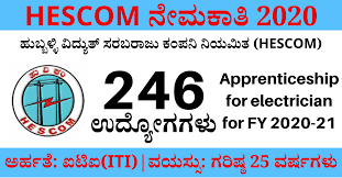 ಹುಬ್ಬಳ್ಳಿ ವಿದ್ಯುತ್ ಸರಬರಾಜು ಕಂಪನಿ ನಿಯಮಿತ ಇಲ್ಲಿ ಖಾಲಿ ಇರುವ 246 ಶಿಶುಕ್ಷು ಹುದ್ದೆಗಳ ನೇಮಕ ಮಾಡುವ ಕುರಿತು