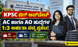 KPSC ಇಂದ ಬಿಗ್ ಅಪ್‌ಡೇಟ್: ಅಸಿಸ್ಟೆಂಟ್ ಕಂಟ್ರೋಲರ್ ಹಾಗೂ ಆಡಿಟ್ ಆಫೀಸರ್ ಹುದ್ದೆಗಳ 1:3 ಅರ್ಹತಾ ಪಟ್ಟಿ ಪ್ರಕಟ!
