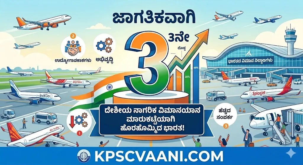 ಜಾಗತಿಕವಾಗಿ 3ನೇ ಅತಿ ದೊಡ್ಡ ದೇಶೀಯ ನಾಗರಿಕ ವಿಮಾನಯಾನ ಮಾರುಕಟ್ಟೆಯಾಗಿ ಹೊರಹೊಮ್ಮಿದ ಭಾರತ!