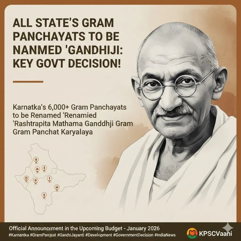 ಎಲ್ಲ ಗ್ರಾಮ ಪಂಚಾಯಿತಿಗಳಿಗೆ ಗಾಂಧೀಜಿ ಹೆಸರು: ರಾಜ್ಯ ಸರ್ಕಾರದ ದೊಡ್ಡ ನಿರ್ಧಾರ