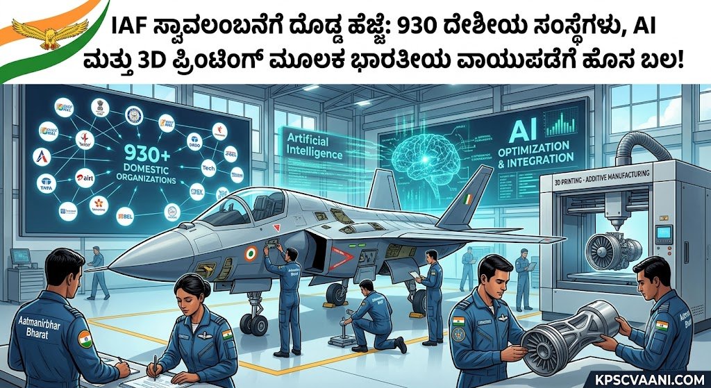 IAF ಸ್ವಾವಲಂಬನೆಗೆ ದೊಡ್ಡ ಹೆಜ್ಜೆ: 930 ದೇಶೀಯ ಸಂಸ್ಥೆಗಳು, AI ಮತ್ತು 3D ಪ್ರಿಂಟಿಂಗ್ ಮೂಲಕ ಭಾರತೀಯ ವಾಯುಪಡೆಗೆ ಹೊಸ ಬಲ!
