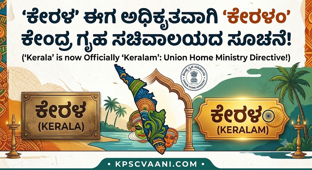 'ಕೇರಳ' ಈಗ ಅಧಿಕೃತವಾಗಿ 'ಕೇರಳಂ': ಕೇಂದ್ರ ಗೃಹ ಸಚಿವಾಲಯದ ಸೂಚನೆ!