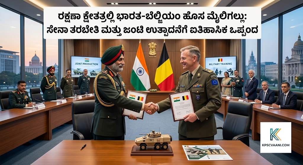 ರಕ್ಷಣಾ ಕ್ಷೇತ್ರದಲ್ಲಿ ಭಾರತ-ಬೆಲ್ಜಿಯಂ ಹೊಸ ಮೈಲಿಗಲ್ಲು: ಸೇನಾ ತರಬೇತಿ ಮತ್ತು ಜಂಟಿ ಉತ್ಪಾದನೆಗೆ ಐತಿಹಾಸಿಕ ಒಪ್ಪಂದ