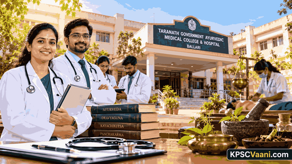 ಕರ್ನಾಟಕ ಸರ್ಕಾರ: ಬಳ್ಳಾರಿಯ ತಾರಾನಾಥ ಸರ್ಕಾರಿ ಆಯುರ್ವೇದ ಮಹಾವಿದ್ಯಾಲಯದಲ್ಲಿ ಬೋಧಕ ಹುದ್ದೆಗಳ ನೇಮಕಾತಿ – 2026