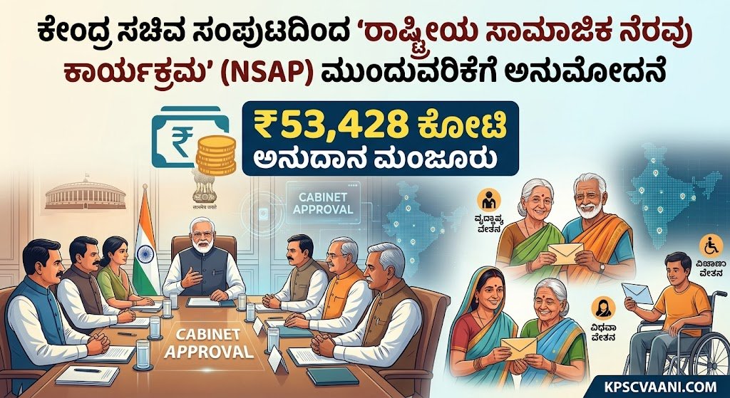 ಕೇಂದ್ರ ಸಚಿವ ಸಂಪುಟದಿಂದ 'ರಾಷ್ಟ್ರೀಯ ಸಾಮಾಜಿಕ ನೆರವು ಕಾರ್ಯಕ್ರಮ' (NSAP) ಮುಂದುವರಿಕೆಗೆ ಅನುಮೋದನೆ: ₹53,428 ಕೋಟಿ ಅನುದಾನ ಮಂಜೂರು