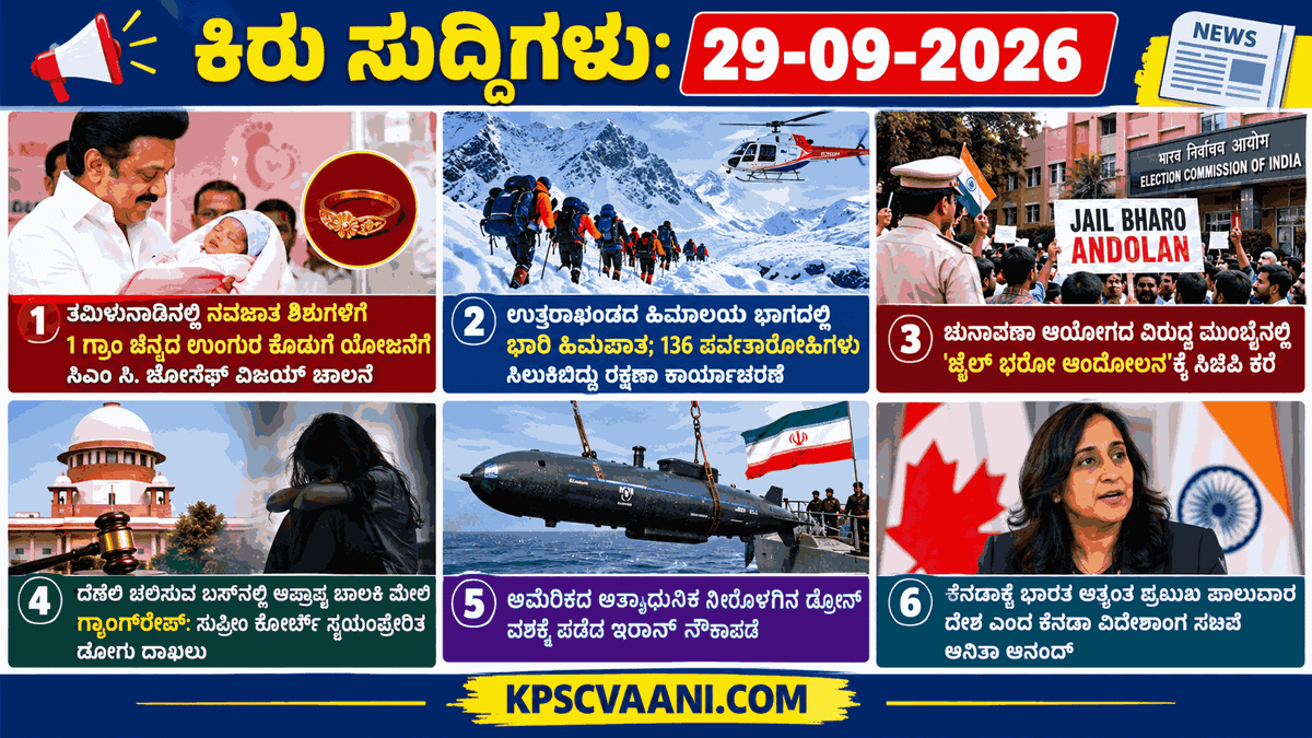 ಕಿರು ಸುದ್ದಿಗಳು: 29-09-2026
