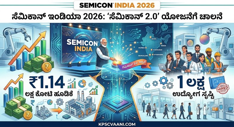 ಸೆಮಿಕಾನ್‌ ಇಂಡಿಯಾ 2026: 'ಸೆಮಿಕಾನ್ 2.0' ಯೋಜನೆಗೆ ಚಾಲನೆ; ಭಾರತದಲ್ಲಿ ₹1.14 ಲಕ್ಷ ಕೋಟಿ ಹೂಡಿಕೆ ಹಾಗೂ 1 ಲಕ್ಷ ಉದ್ಯೋಗ ಸೃಷ್ಟಿ ನಿರೀಕ್ಷೆ