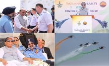'ತರಂಗ ಶಕ್ತಿ' ಬಹುರಾಷ್ಟ್ರೀಯ ವಾಯುಪಡೆ ಸಮರಾಭ್ಯಾಸ ವೀಕ್ಷಿಸಿದ ರಕ್ಷಣಾ ಸಚಿವ ರಾಜನಾಥ್ ಸಿಂಗ್