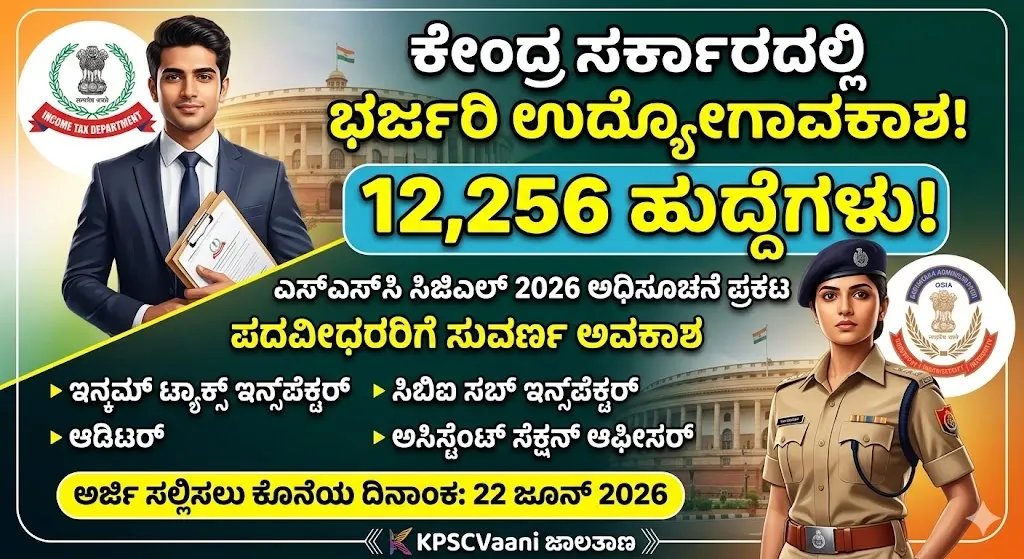 ಕೊನೆಗೂ ಕಾಯುವಿಕೆಗೆ ತೆರೆ! SSC CGL 2026 ಅಧಿಸೂಚನೆ ಪ್ರಕಟ: 12 ಸಾವಿರಕ್ಕೂ ಅಧಿಕ ಹುದ್ದೆಗಳು, ತಿಂಗಳ ಸಂಬಳ ₹1.5 ಲಕ್ಷದವರೆಗೆ!