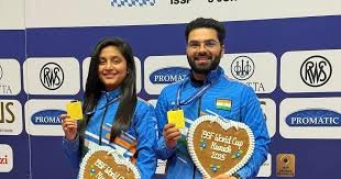 ಐಎಸ್‌ಎಸ್‌ಎಫ್ ವಿಶ್ವಕಪ್‌ನಲ್ಲಿ ಆರ್ಯ-ಅರ್ಜುನ ಜೋಡಿಗೆ ಚಿನ್ನದ ಕಾಂತಿ