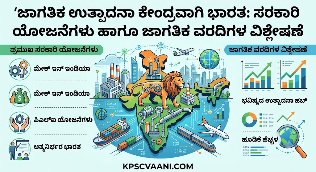 ಜಾಗತಿಕ ಉತ್ಪಾದನಾ ಕೇಂದ್ರವಾಗಿ ಭಾರತ: ಸರಕಾರಿ ಯೋಜನೆಗಳು ಹಾಗೂ ಜಾಗತಿಕ ವರದಿಗಳ ವಿಶ್ಲೇಷಣೆ