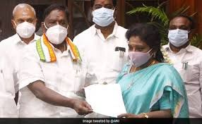 ಪುದುಚೇರಿಯಲ್ಲಿ ಕಾಂಗ್ರೆಸ್ ಮತ್ತು ಡಿಎಂಕೆ ಮೈತ್ರಿ ಸರ್ಕಾರ ಪತನ, ರಾಷ್ಟ್ರಪತಿ ಆಳ್ವಿಕೆ
