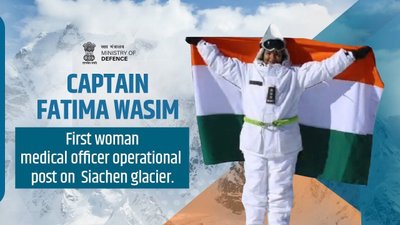 ಸಿಯಾಚಿನ್ ಗ್ಲೇಸಿಯರ್‌ನ 15 ಸಾವಿರ ಅಡಿ ಎತ್ತರದಲ್ಲಿ ನಿಯೋಜನೆಗೊಂಡ ಮೊದಲ ಮಹಿಳಾ ಕ್ಯಾಪ್ಟನ್ ''ಫಾತಿಮಾ ವಾಸಿಮ್''