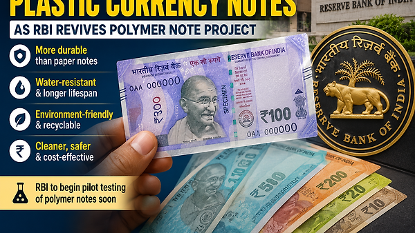RBI ನಿಂದ ಪ್ಲಾಸ್ಟಿಕ್ ಕರೆನ್ಸಿ ನೋಟುಗಳ ಮುದ್ರಣಕ್ಕೆ ಸಿದ್ಧತೆ
