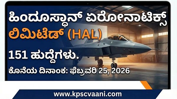 HAL ಬೆಂಗಳೂರು 151 ಹುದ್ದೆಗಳ ಭರ್ತಿ 2026: ವೇತನ ವಿವರ, ಅರ್ಜಿ ಶುಲ್ಕ, ವಯೋಮಿತಿ ಮತ್ತು ನೇರ ಅರ್ಜಿ ಲಿಂಕ್ ಕುರಿತು ಮಾಹಿತಿ