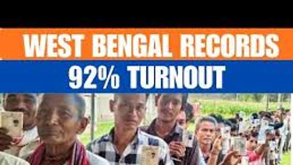 ಬಂಗಾಳದಲ್ಲಿ 92.47% ಮತದಾನ: ಸ್ವತಂತ್ರ ಭಾರತದ ಚುನಾವಣಾ ಇತಿಹಾಸದಲ್ಲೇ ಹೊಸ ದಾಖಲೆ!