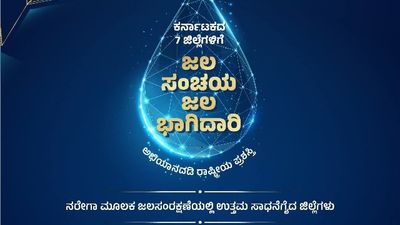 ಜಲ ಸಂರಕ್ಷಣೆಯಲ್ಲಿ 7 ಜಿಲ್ಲೆಗಳ ಗ್ರಾಮ ಪಂಚಾಯಿತಿಗಳಿಗೆ ರಾಷ್ಟ್ರೀಯ ಪ್ರಶಸ್ತಿ