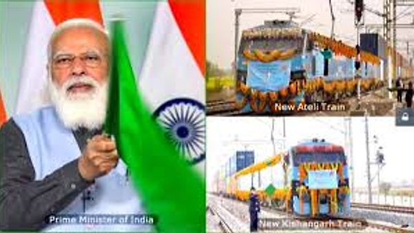 ಪ್ರಧಾನಿ ಮೋದಿ ವಿಶ್ವದ ಮೊದಲ ವಿದ್ಯುತ್ ಚಾಲಿತ ಡಬಲ್-ಸ್ಟ್ಯಾಕ್ ಕಂಟೇನರ್ ರೈಲಿಗೆ ಚಾಲನೆ