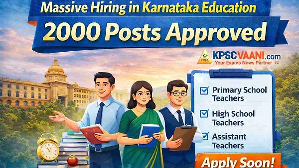ಕರ್ನಾಟಕ ಶಿಕ್ಷಣ ಇಲಾಖೆಯಲ್ಲಿ 2000 ಬೋಧಕ ಹುದ್ದೆಗಳ ಭರ್ತಿಗೆ ಕ್ಷಣಗಣನೆ – ಶೀಘ್ರ ಅಧಿಕೃತ ಅಧಿಸೂಚನೆ