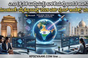 ಎ.ಐ (ಕೃತಕ ಬುದ್ಧಿಮತ್ತೆ) ಬಳಕೆಯಲ್ಲಿ ಭಾರತ ಜಾಗತಿಕ ಮುಂಚೂಣಿ: ಮೈಕ್ರೋಸಾಫ್ಟ್ '2026 ವರ್ಕ್ ಟ್ರೆಂಡ್ ಇಂಡೆಕ್ಸ್' ವರದಿ