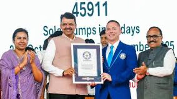 ಸೌರ ಕೃಷಿ ಪಂಪ್‌ಗಳಲ್ಲಿ ಮಹಾರಾಷ್ಟ್ರಕ್ಕೆ ಜಾಗತಿಕ ಗೌರವ: ಗಿನ್ನೆಸ್ ವಿಶ್ವದಾಖಲೆ
