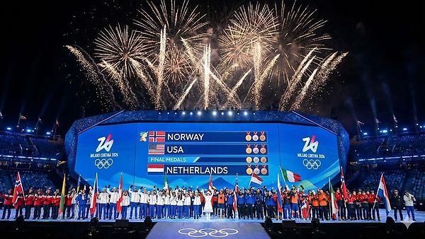25ನೇ ಆವೃತ್ತಿಯ 2026ರ ಚಳಿಗಾಲದ ಒಲಿಂಪಿಕ್ಸ್: ಪದಕ ಪಟ್ಟಿಯಲ್ಲಿ ನಾರ್ವೆಗೆ ಪ್ರಥಮ ಸ್ಥಾನ