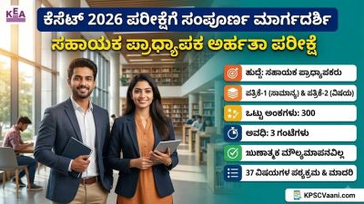 KEA KSET 2026: ಸಹಾಯಕ ಪ್ರಾಧ್ಯಾಪಕರ ಕೆಸೆಟ್ ಪರೀಕ್ಷೆ ಪಠ್ಯಕ್ರಮ & ನೂತನ ಪರೀಕ್ಷಾ ಮಾದರಿ ಪ್ರಕಟ! ಕಂಪ್ಲೀಟ್ ಗೈಡ್ ಇಲ್ಲಿದೆ.