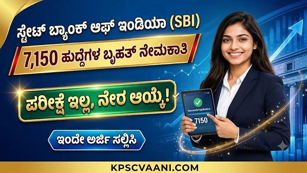 SBI ನಿಂದ ನಿರುದ್ಯೋಗಿಗಳಿಗೆ ಬಂಪರ್ ಗಿಫ್ಟ್: 7,150 ಹುದ್ದೆಗಳಿಗೆ ಇಂದೇ ಅರ್ಜಿ ಹಾಕಿ, ಪರೀಕ್ಷೆ ಇರುವುದಿಲ್ಲ!
