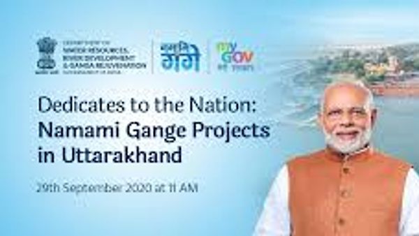 ನಮಾಮಿ ಗಂಗೆ ಮಿಷನ್​​ನಡಿ ಆರು ಬೃಹತ್​ ಯೋಜನೆಗಳಿಗೆ ಚಾಲನೆ ನೀಡಿದ ಪ್ರಧಾನಿ ಮೋದಿ
