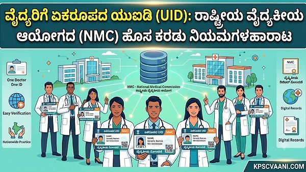 ವೈದ್ಯರಿಗೆ ಏಕರೂಪದ ಯುಐಡಿ (UID): ರಾಷ್ಟ್ರೀಯ ವೈದ್ಯಕೀಯ ಆಯೋಗದ (NMC) ಹೊಸ ಕರಡು ನಿಯಮಗಳು
