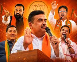 ಬಂಗಾಳದಲ್ಲಿ ಇನ್ನು ಸುವೇಂದು 'ಅಧಿಕಾರ': ಪಶ್ಚಿಮ ಬಂಗಾಳದ ಮೊದಲ ಬಿಜೆಪಿ ಮುಖ್ಯಮಂತ್ರಿಯಾಗಿ ಸುವೇಂದು ಅಧಿಕಾರಿ ಪ್ರಮಾಣವಚನ
