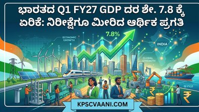 ಭಾರತದ Q1 FY27 GDP ದರ ಶೇ. 7.8 ಕ್ಕೆ ಏರಿಕೆ: ನಿರೀಕ್ಷೆಗೂ ಮೀರಿದ ಆರ್ಥಿಕ ಪ್ರಗತಿ
