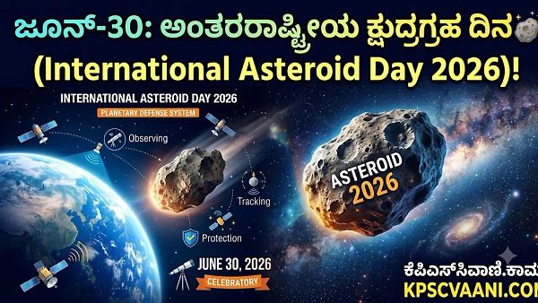 ಜೂನ್-30:  ಅಂತರರಾಷ್ಟ್ರೀಯ ಕ್ಷುದ್ರಗ್ರಹ ದಿನ