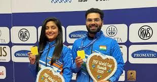 ಐಎಸ್‌ಎಸ್‌ಎಫ್ ವಿಶ್ವಕಪ್‌ನಲ್ಲಿ ಆರ್ಯ-ಅರ್ಜುನ ಜೋಡಿಗೆ ಚಿನ್ನದ ಕಾಂತಿ
