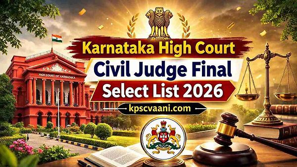 ಕರ್ನಾಟಕ ಹೈಕೋರ್ಟ್ ಸಿವಿಲ್ ಜಡ್ಜ್ ನೇಮಕಾತಿ 2026: ಅಂತಿಮ ಆಯ್ಕೆ ಪಟ್ಟಿ ಪ್ರಕಟ - 83 ಅಭ್ಯರ್ಥಿಗಳ ಸಂಪೂರ್ಣ ವಿವರ ಇಲ್ಲಿದೆ