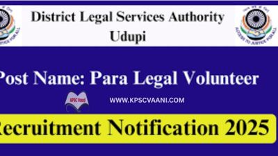 DLSA ಉಡುಪಿ ನೇಮಕಾತಿ 2025 – ಪ್ಯಾರಾ ಕಾನೂನು ಸ್ವಯಂಸೇವಕರು ಹುದ್ದೆಗಳಿಗೆ ಅರ್ಜಿ ಆಹ್ವಾನ | ಕೂಡಲೇ ಅರ್ಜಿ ಸಲ್ಲಿಸಿ