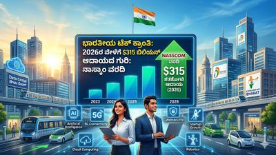 ಭಾರತೀಯ ಟೆಕ್ ಕ್ರಾಂತಿ: 2026ರ ವೇಳೆಗೆ $315 ಬಿಲಿಯನ್ ಆದಾಯದ ಗುರಿ: ನಾಸ್ಕಾಂ ವರದಿ