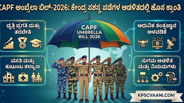 CAPF ಅಂಬ್ರೆಲಾ ಬಿಲ್-2026: ಕೇಂದ್ರ ಸಶಸ್ತ್ರ ಪಡೆಗಳ ಆಡಳಿತದಲ್ಲಿ ಹೊಸ ಕ್ರಾಂತಿ